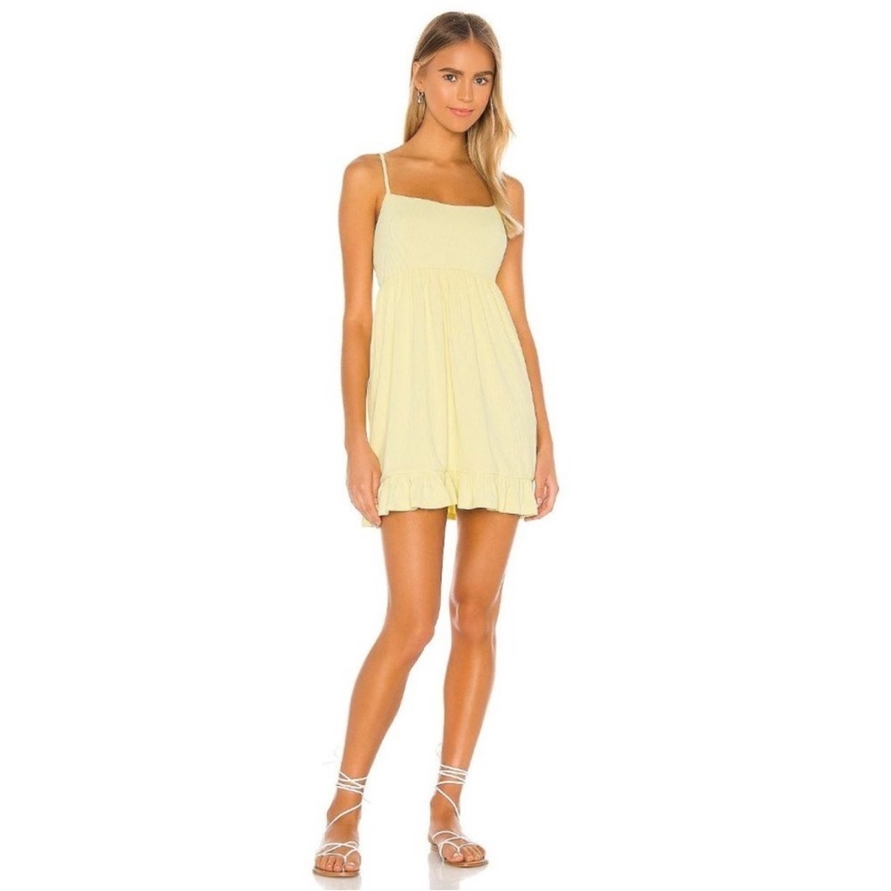 NWT Lovers and Friends Davis Mini Dress in Canary Yellow Sz M